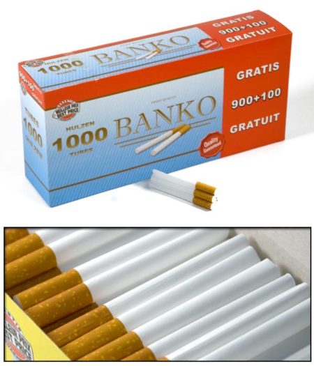 1000 tubes a cigarette banko