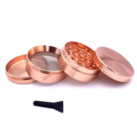 Grinder Alu 50mm Gold Pink avec Tamis – Image 2