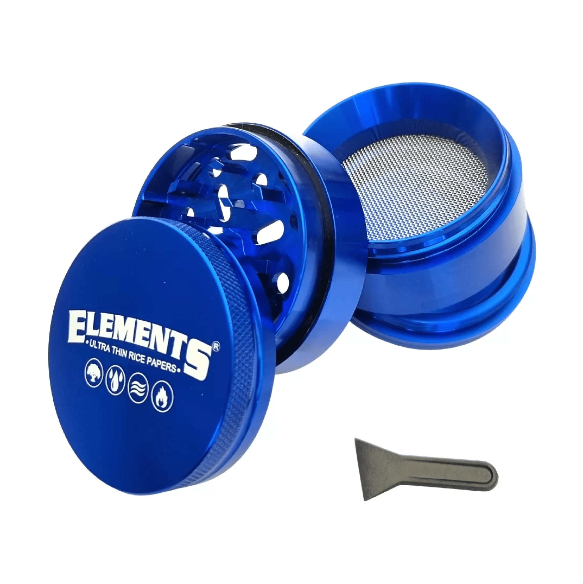 Grinder électrique Aluminium avec Récupérateur de Pollen 40mm (Bleu)