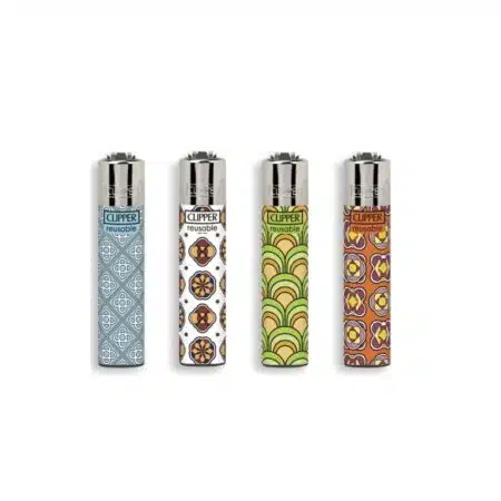 4 x Briquet Micro Clipper Vintage Pattern