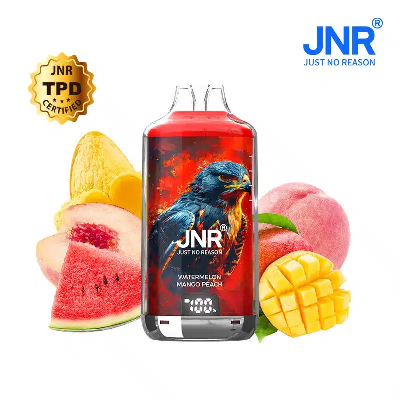 JNR Falcon 28000 Puff Rechargeable Watermelon Mango Peach 2% Nicotine (100% légale)
