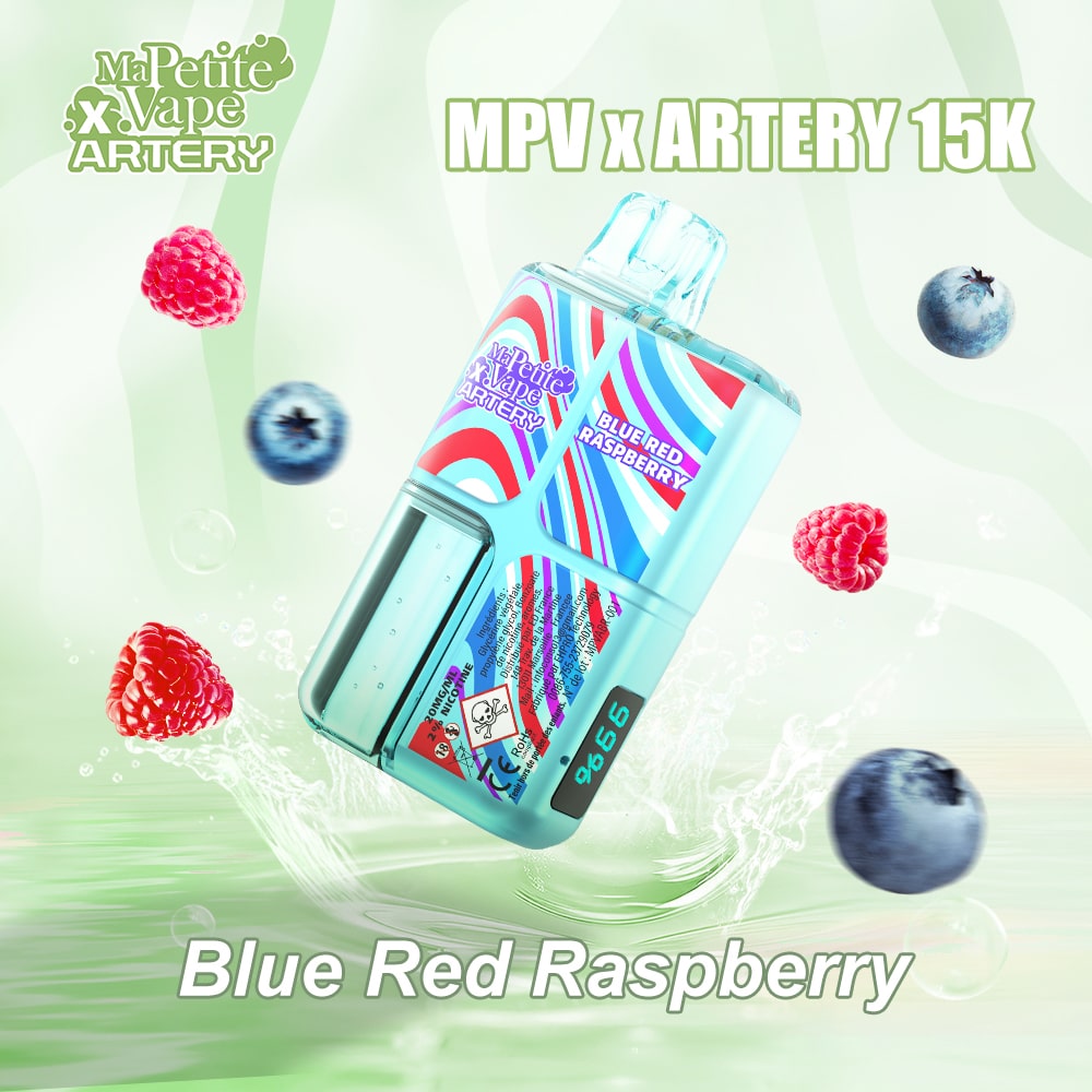 X Artery 15000 Puff Ma Petite Vape Blue Red Raspberry 2% Nicotine (100% Légale)