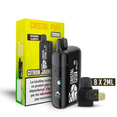 Cristal Puff 28K — Citron jaune & vert (100% Légale)