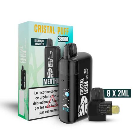Cristal Puff 28K — MENTHOL (100% Légale)