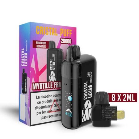 Cristal Puff 28K — Myrtille Framboise (100% Légale)
