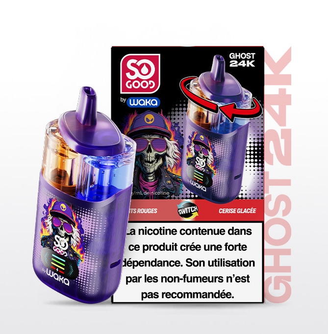 Puff So Good Ghost 24k Fruits rouges et Cerise Glacée 18mg Nicotine (100% légale)