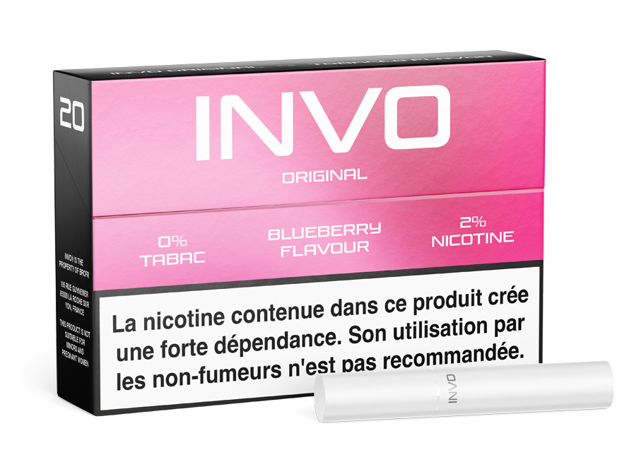 Paquet 20 Sticks Invo Original Blueberry 2% Nicotine (Compatible IQOS, LIL SOLID, UWOO et NEXONE)